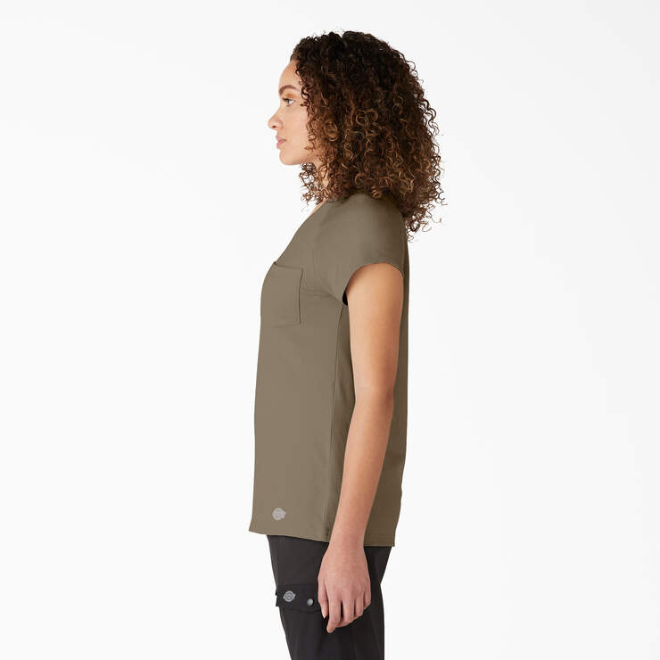 Women's Cooling Short Sleeve Pocket T-Shirt - Military Green Heather (MLD) image number 3