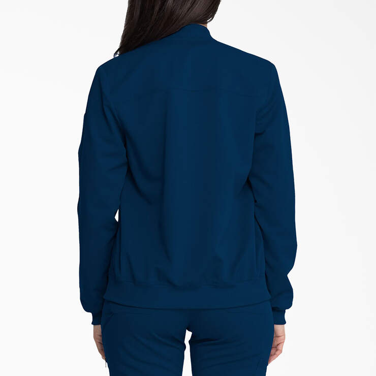 Women's Balance Zip Front Scrub Jacket - Navy Blue (NVY) image number 2