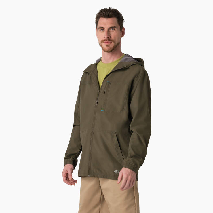 ProTect Cooling Hooded Ripstop Jacket - Moss Green (MS) image number 3