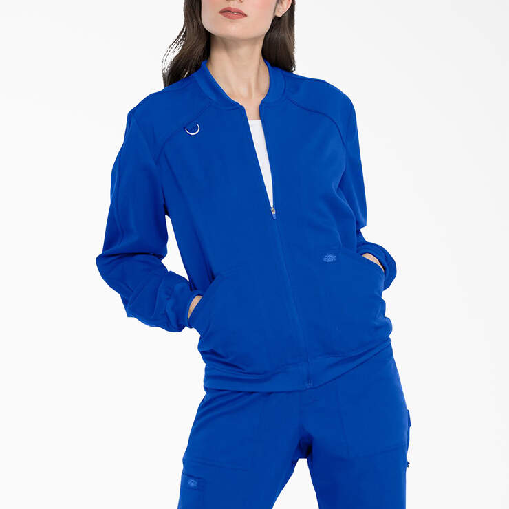 Women's Balance Zip Front Scrub Jacket - Royal Blue (RB) image number 1