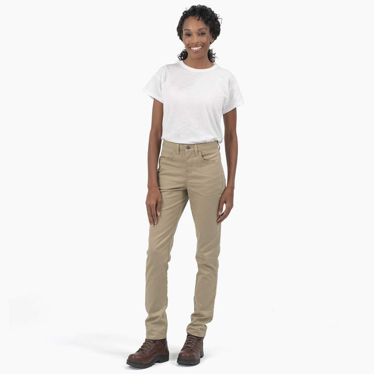 Women's High Rise Skinny Twill Pants - Rinsed Desert Sand (RDS) image number 4