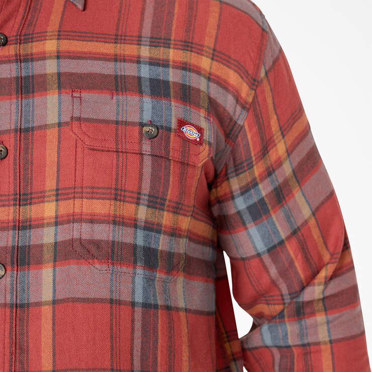 FLEX Long Sleeve Flannel Shirt - Fired Brick/Multi Plaid (A2Q) image number 5