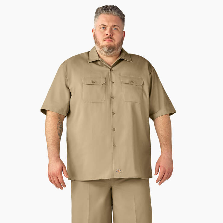 Short Sleeve Work Shirt - Khaki (KH) image number 5