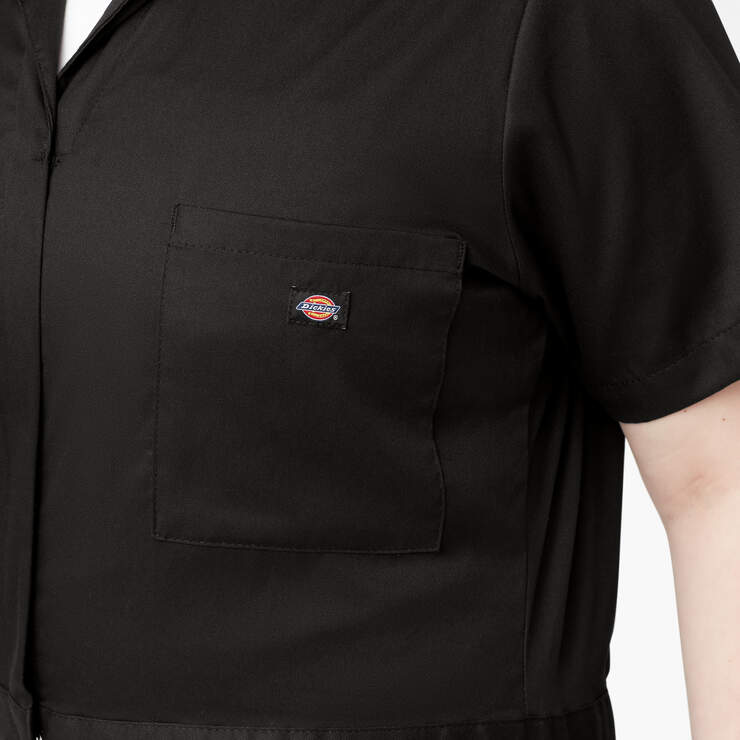 Women's Plus FLEX Cooling Short Sleeve Coveralls - Black (BK) image number 7