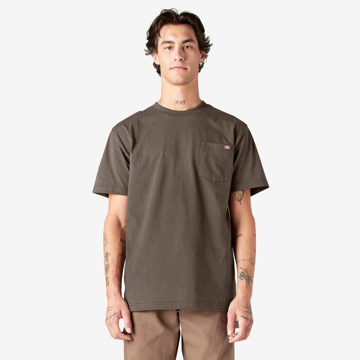 Heavyweight Short Sleeve Pocket T-Shirt - Chocolate Brown (CB) image number 1