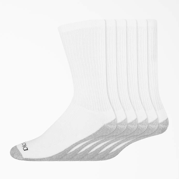 Work Crew Socks, Size 6-12, 6-Pack - White (WH) image number 1