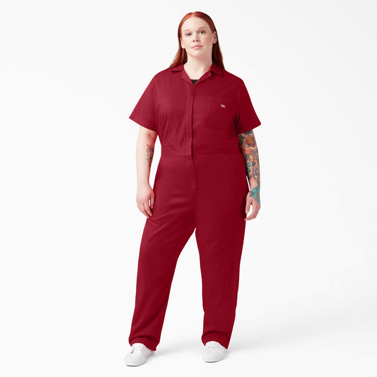 Women's Plus FLEX Cooling Short Sleeve Coveralls - English Red (ER) image number 5