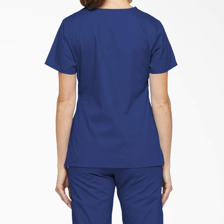 Women's EDS Signature Mock Wrap Scrub Top - Galaxy Blue (GBL) image number 2