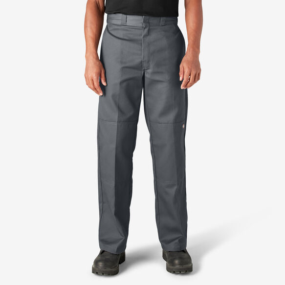 Loose Fit Double Knee Work Pants - Charcoal Gray &#40;CH&#41;