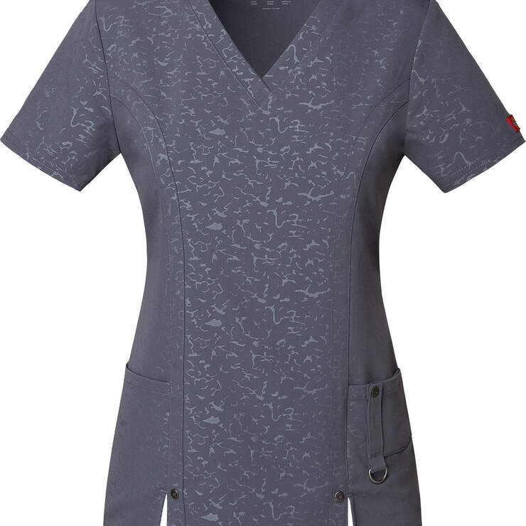 Women's Xtreme Stretch V-Neck Scrub Top - CAMO-KAZEE PEWTER-LICENSEE (CAPR) image number 1