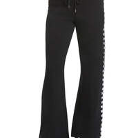 Dickies Girl Juniors' Checkered Striped Relaxed Leg Pull On Pants - Black (BK)