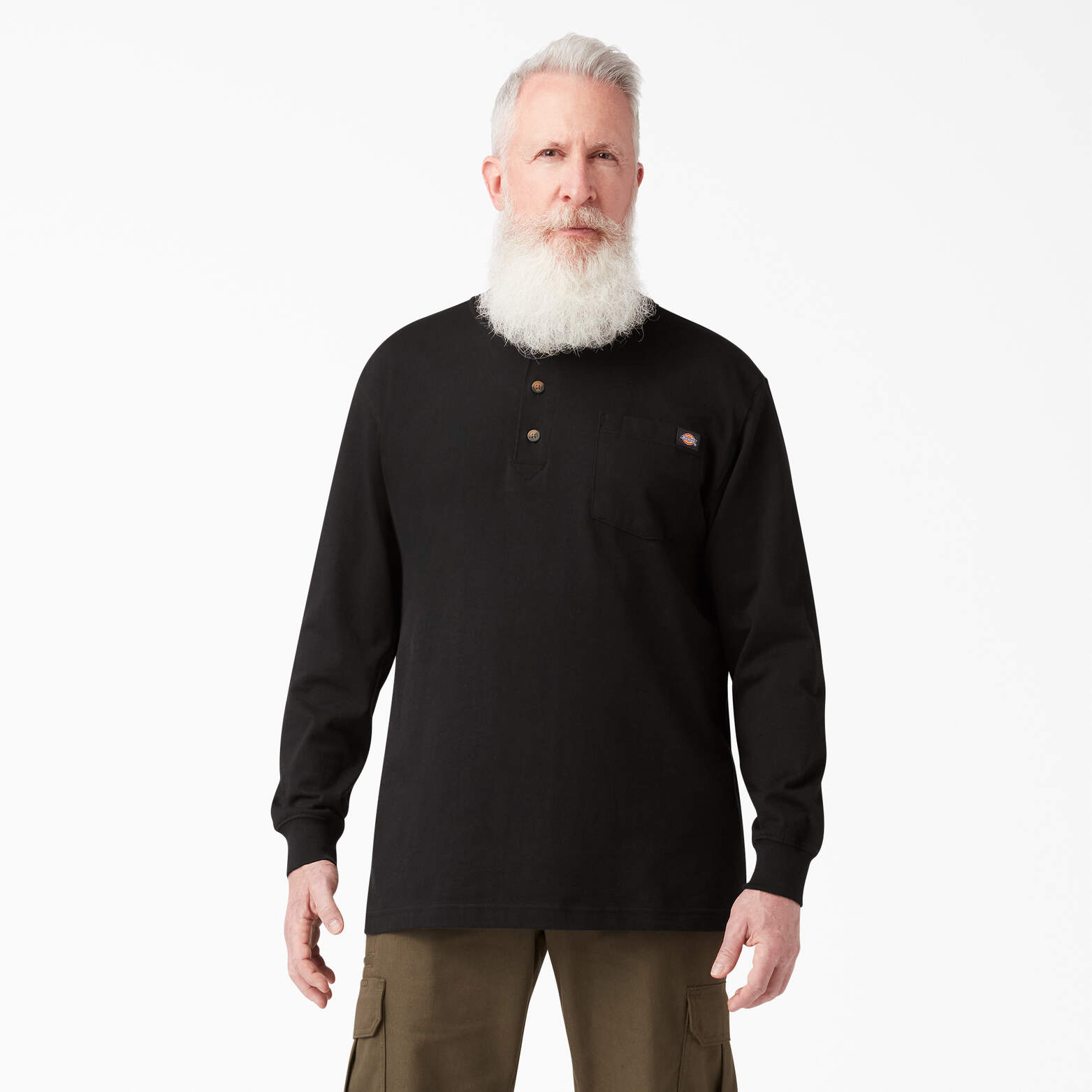 Dickies Long Sleeve Heavyweight Henley T-Shirt - Picture 2 of 20