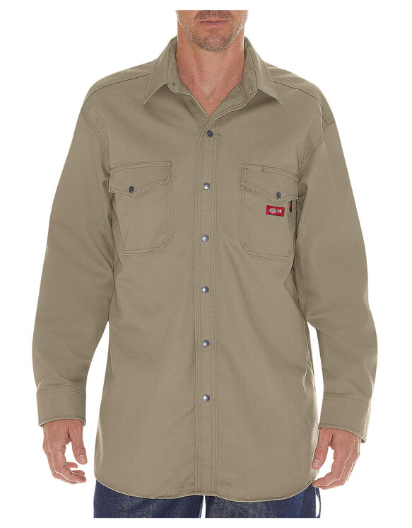Flame-Resistant Long Sleeve Twill Snap Front Shirt | Mens Flame ...