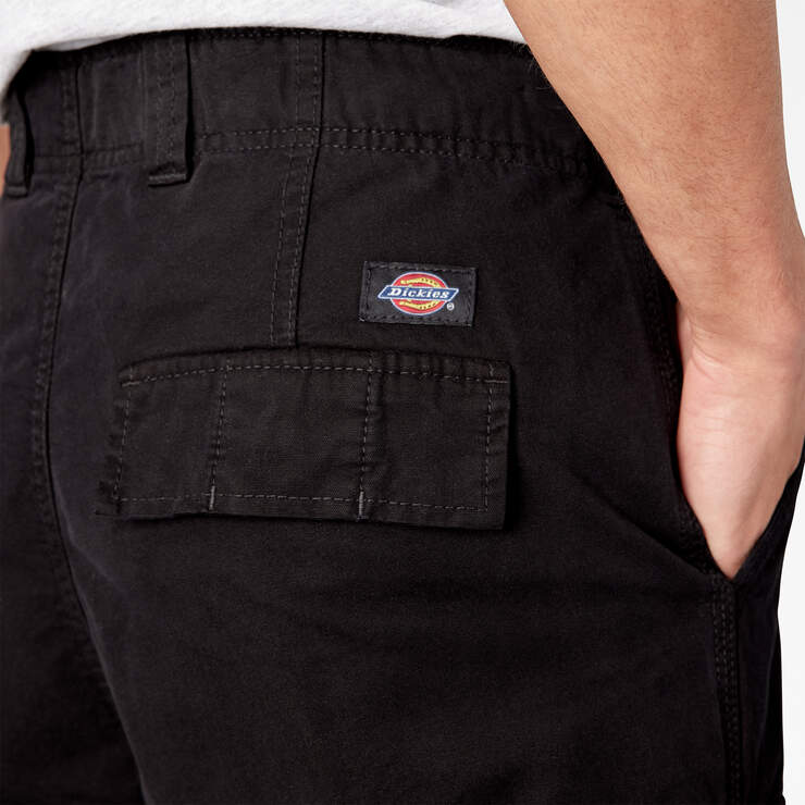 Double Knee Canvas Cargo Pants - Black (BKX) image number 7