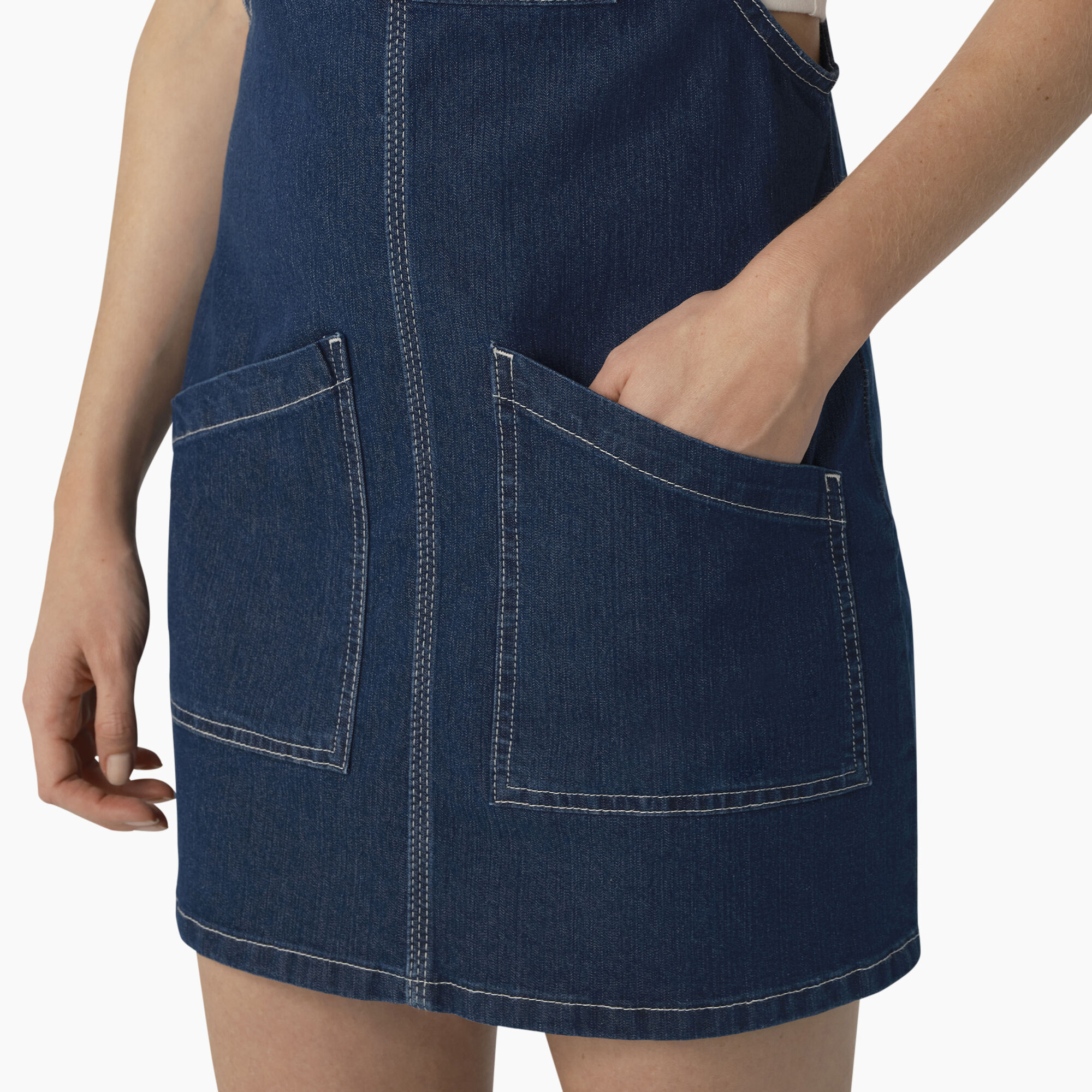 Denim bib skirt hot sale