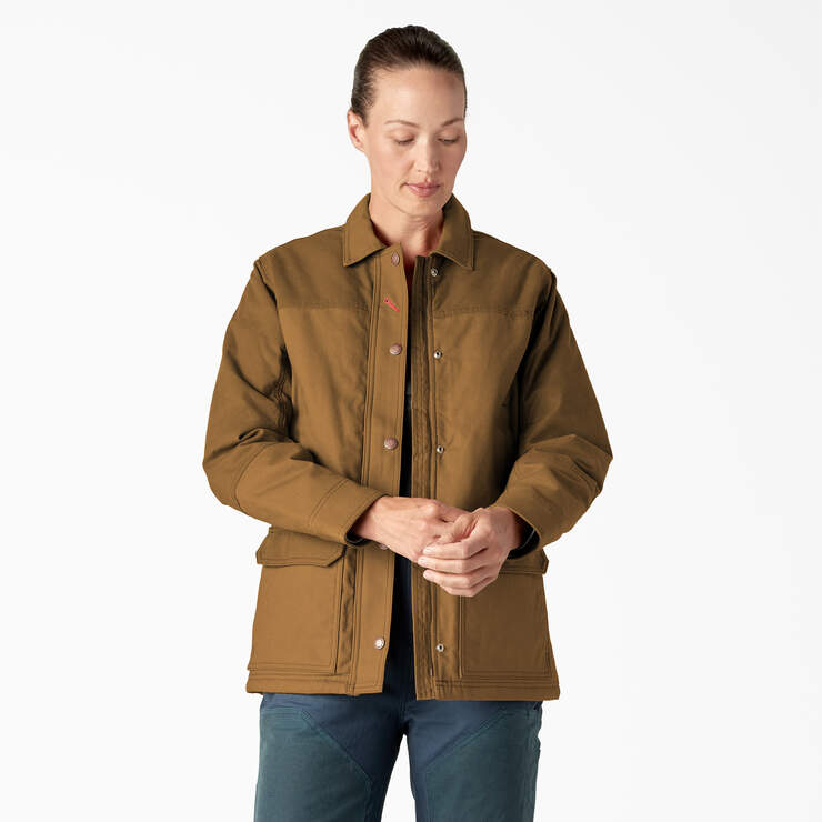 Women’s Waxed Canvas Chore Coat - Brown Duck (BD) image number 1