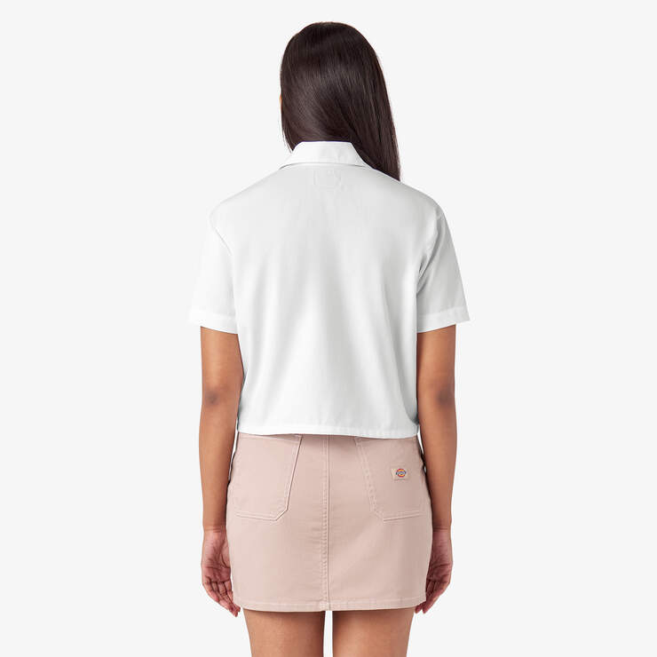 Women's Cropped Work Shirt - White (WH) image number 2