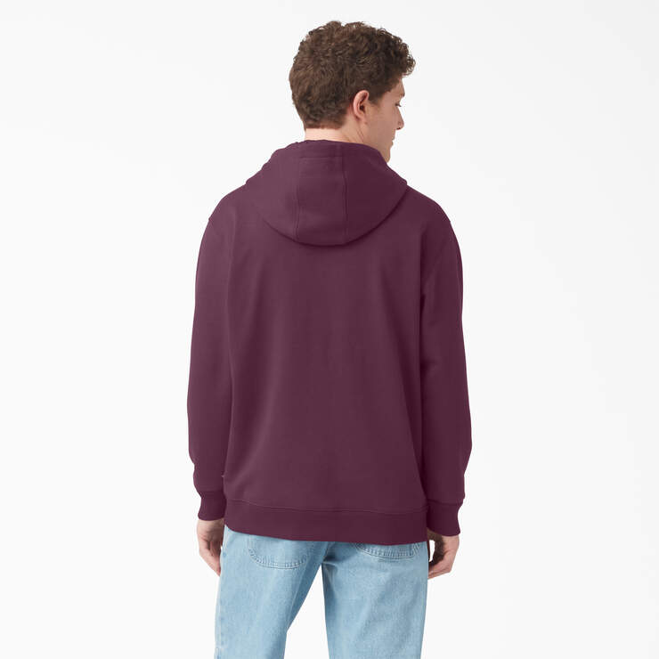 Fleece Embroidered Chest Logo Hoodie - Grape Wine (GW9) image number 2