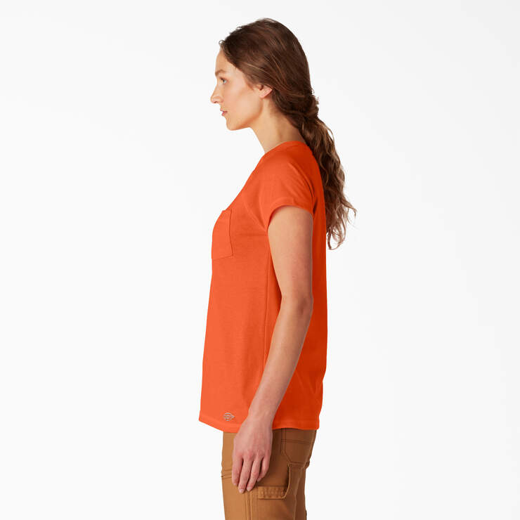 Women's Cooling Short Sleeve Pocket T-Shirt - Bright Orange (BOD) image number 3