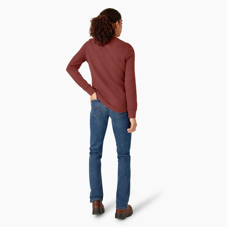 Women’s Long Sleeve Thermal Shirt - Fired Brick Single Dye (FBD) image number 6