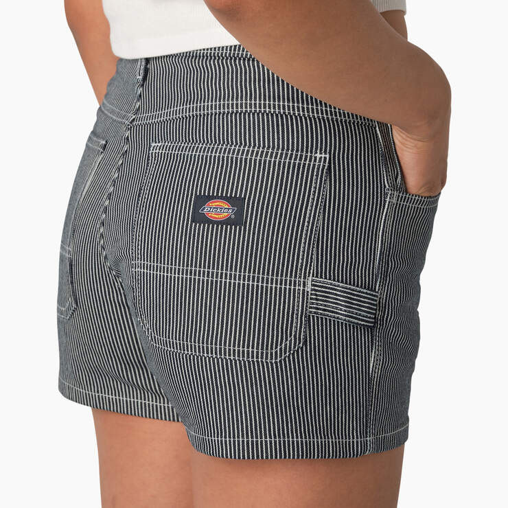 Women's Hickory Stripe Carpenter Shorts, 3" - Hickory Stripe (HS) image number 6