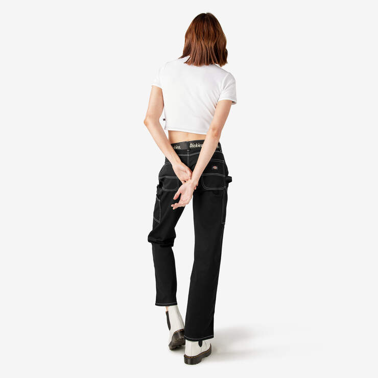 Women's Relaxed Fit Carpenter Pants - Black (BKX) image number 6