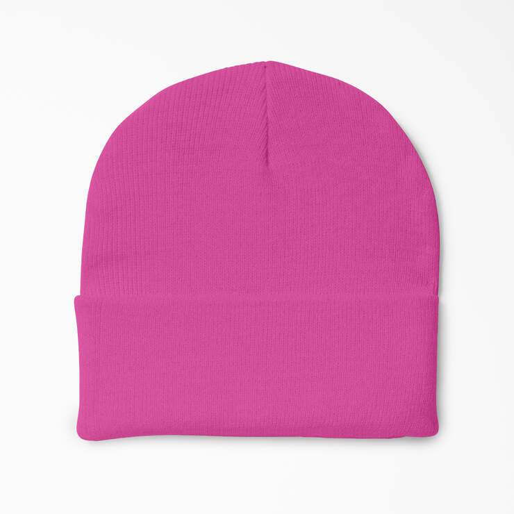 Cuffed Knit Beanie - Neon Pink (NK) image number 2