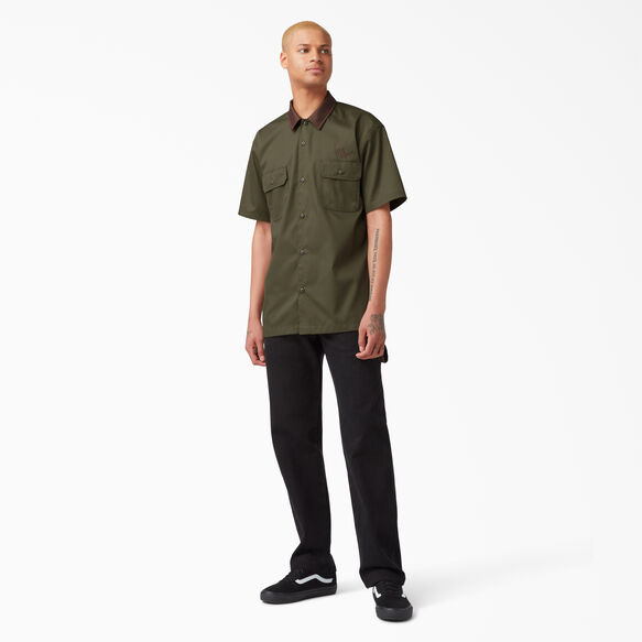 Vincent Alvarez Block Collar Work Shirt - Military Green &#40;ML&#41;