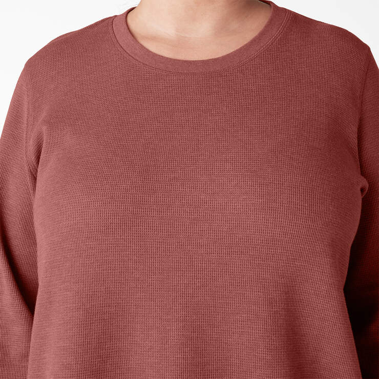Women's Plus Long Sleeve Thermal Shirt - Fired Brick Single Dye (FBD) image number 7