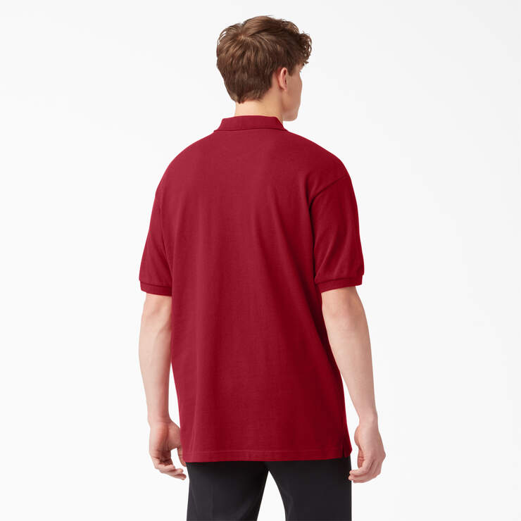 Adult Size Piqué Short Sleeve Polo - English Red (ER) image number 2