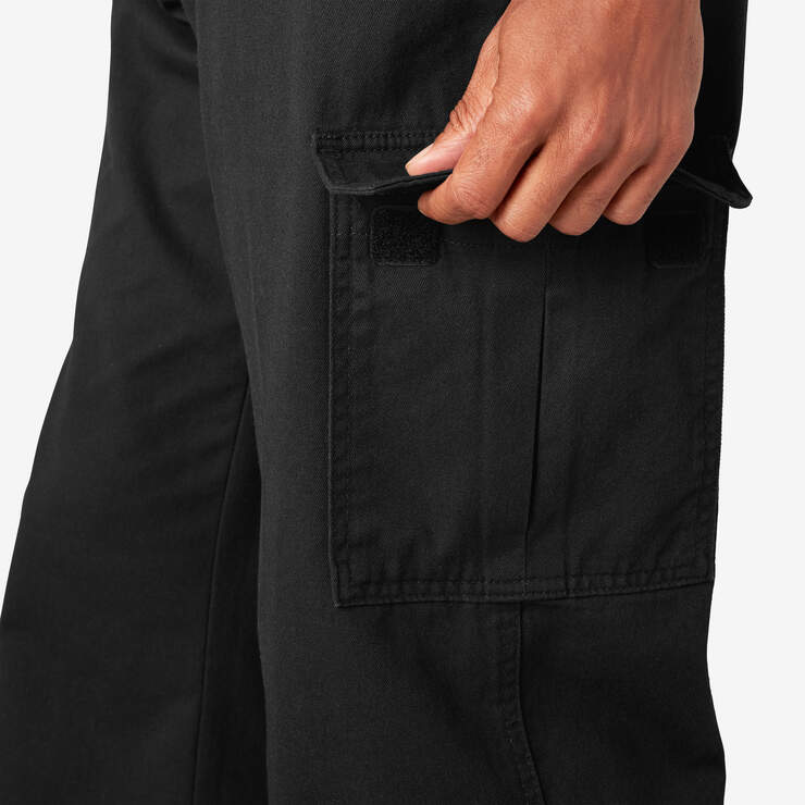 Loose Fit Cargo Pants - Rinsed Black (RBK) image number 9