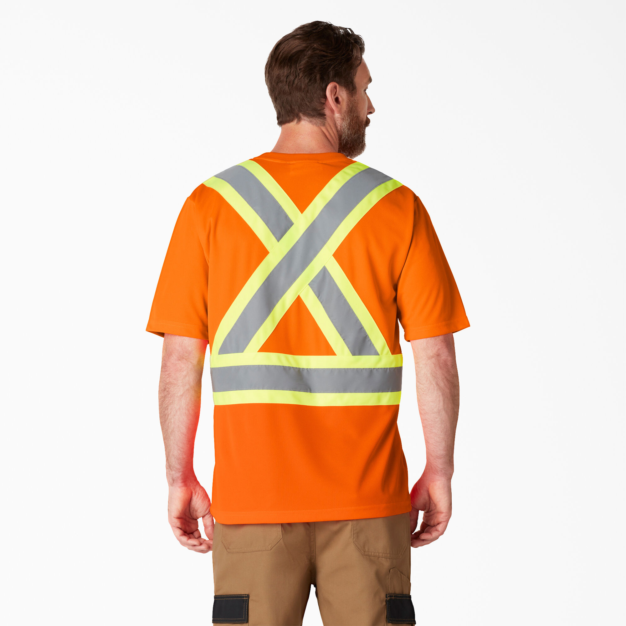 Hi Vis T Shirt Non ANSI Short Sleeve Safety High Visibility Fast Dry Work Shirt 