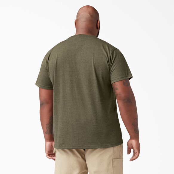 Heavyweight Heathered Short Sleeve Pocket T-Shirt - Military Green Heather &#40;MLD&#41;