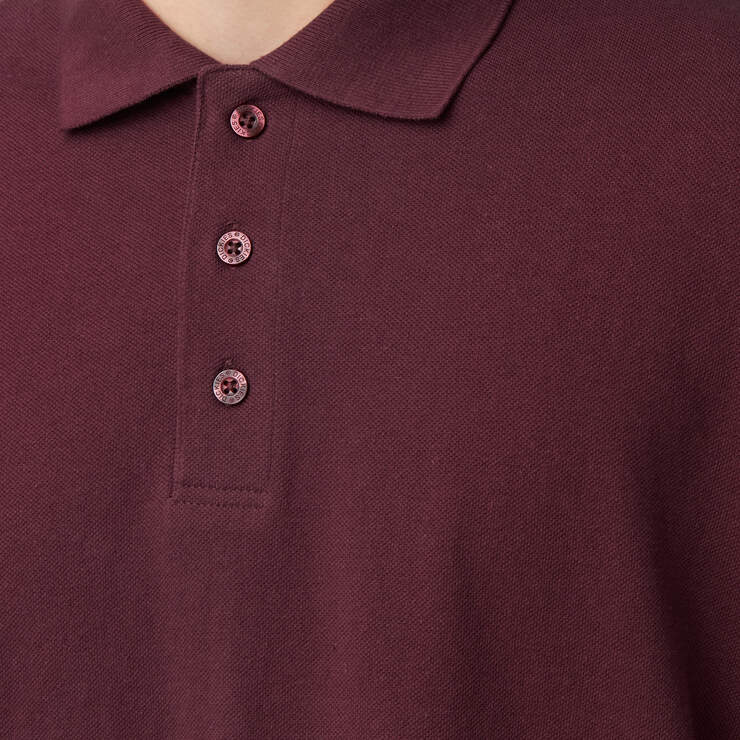 Adult Size Piqué Short Sleeve Polo - Burgundy (BY) image number 5