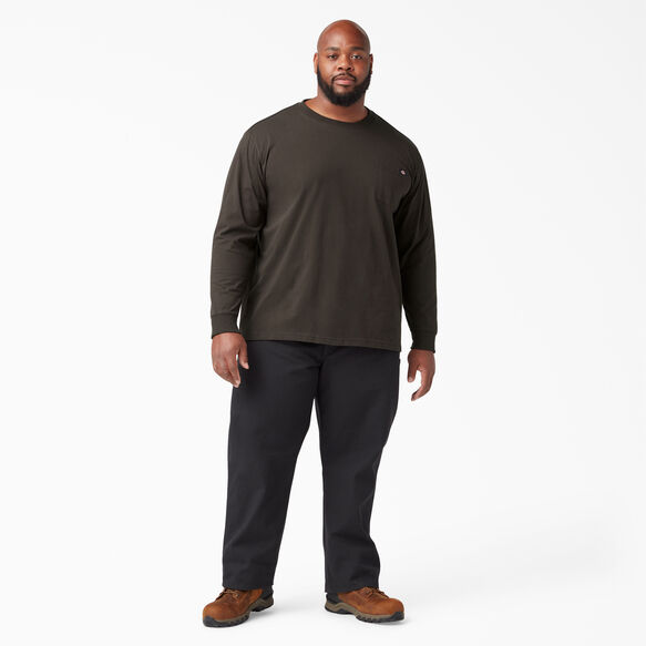 Heavyweight Long Sleeve Pocket T-Shirt - Chocolate Brown &#40;CB&#41;