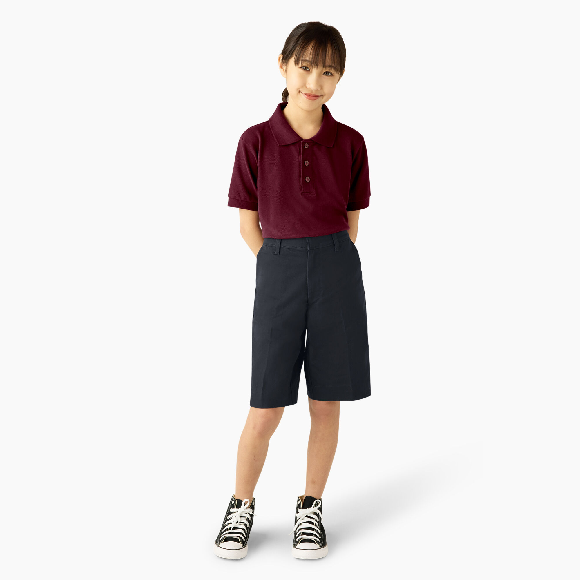 Girls Classic Fit Bermuda Stretch Twill Shorts 7 20 Dickies Dickies US