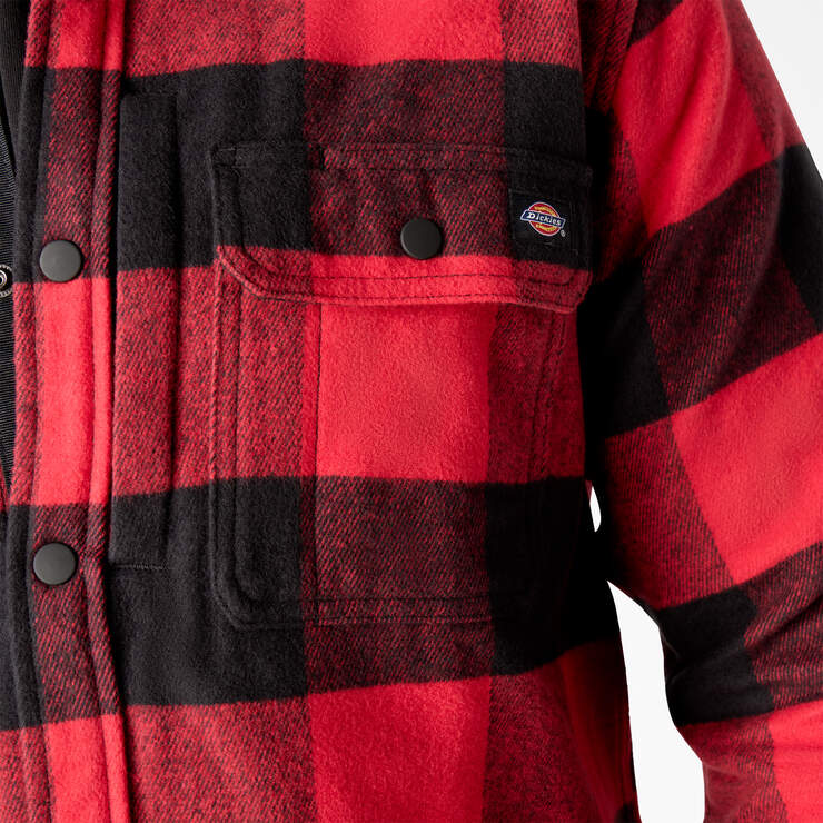 Heavyweight Brawny Flannel Shirt - Red/Black Buffalo Plaid (C1N) image number 5