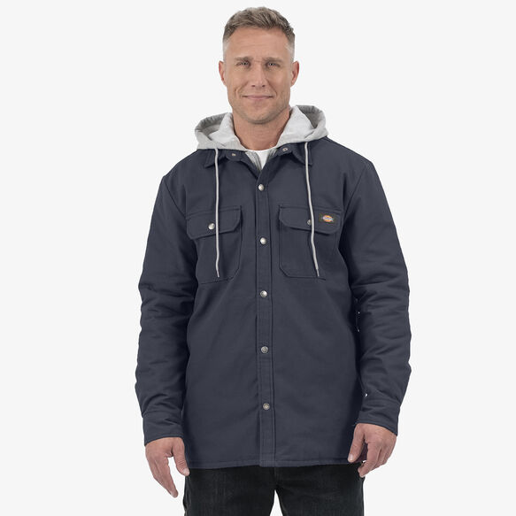 Relaxed Fit Icon Hooded Duck Quilted Shirt Jacket - Dark Navy &#40;DN&#41;