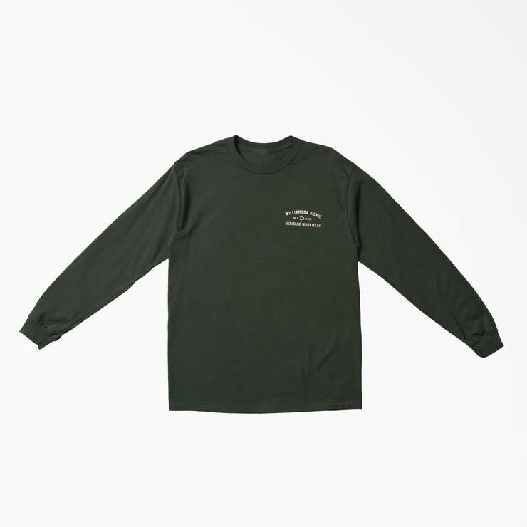 W.D. Heritage Workwear Long Sleeve Graphic T-Shirt - Forest Green (FT) image number 1