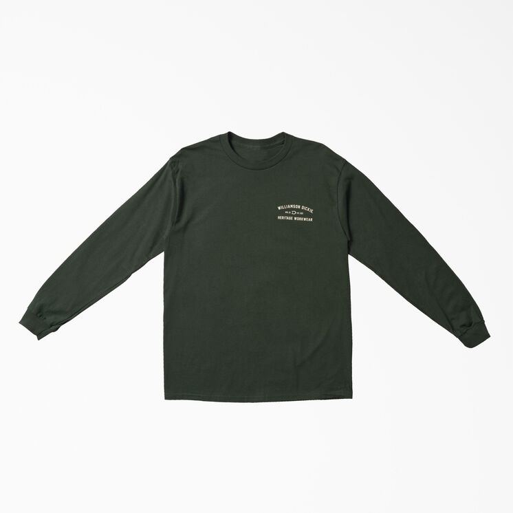 Long Sleeve W.D. Heritage Workwear Graphic T-Shirt - Forest Green (FT)