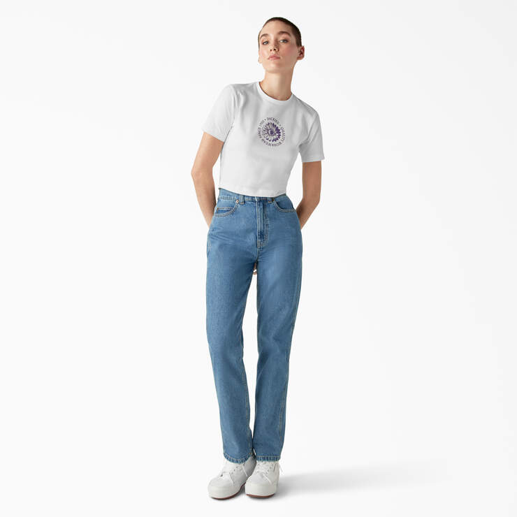Women's Garden Plain Cropped T-Shirt - White (WH) image number 4