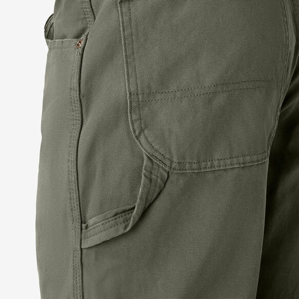 Relaxed Fit Heavyweight Duck Carpenter Pants - Rinsed Moss Green &#40;RMS&#41;