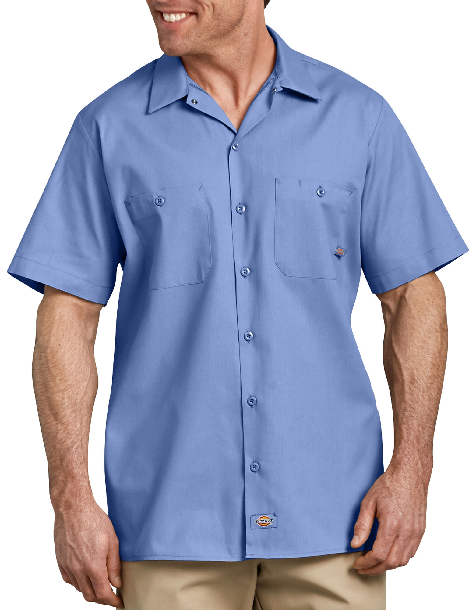 Short Sleeve Industrial Work Shirt Light Blue | Mens Shirts | Dickies