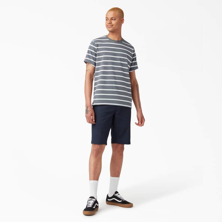 Dickies Skateboarding Striped T-Shirt - Charcoal Mini Stripe (CSM) image number 4