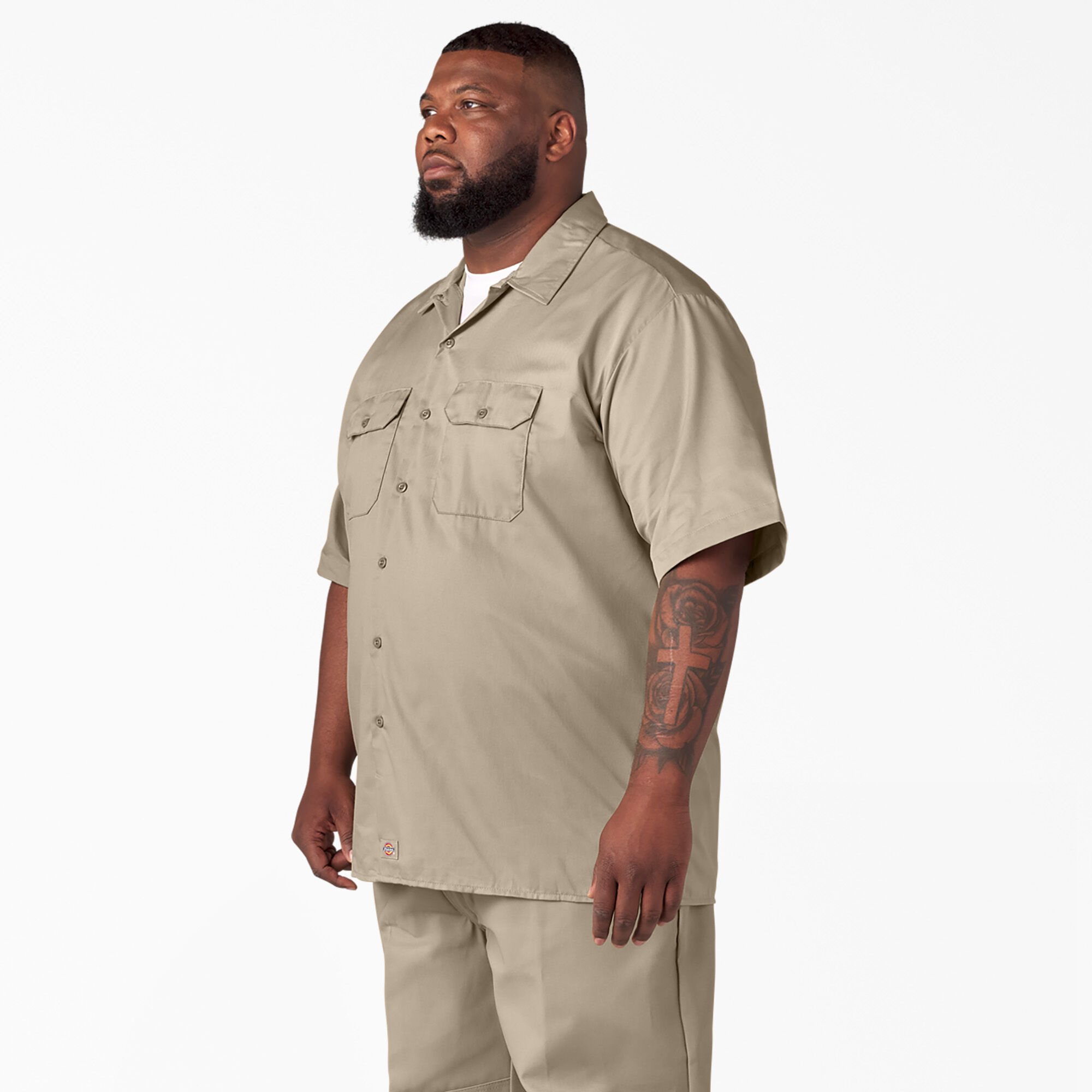 Khaki shorts with best sale button up shirt