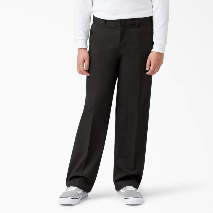 Boys' Classic Fit Pants, 8-20 - Black (BK) image number 1