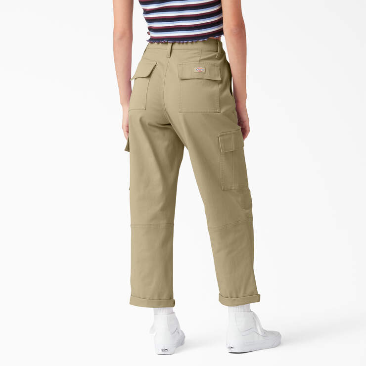 Women's Relaxed Fit Cropped Cargo Pants - Desert Sand (DS) image number 2