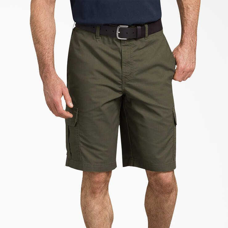 FLEX Regular Fit Ripstop Cargo Shorts, 11" - Rinsed Moss Green (RMS) image number 1