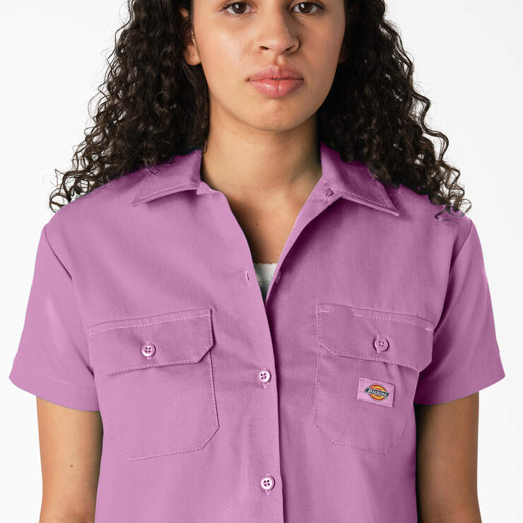 Women's Cropped Work Shirt - Wild Rose (WR2) image number 5