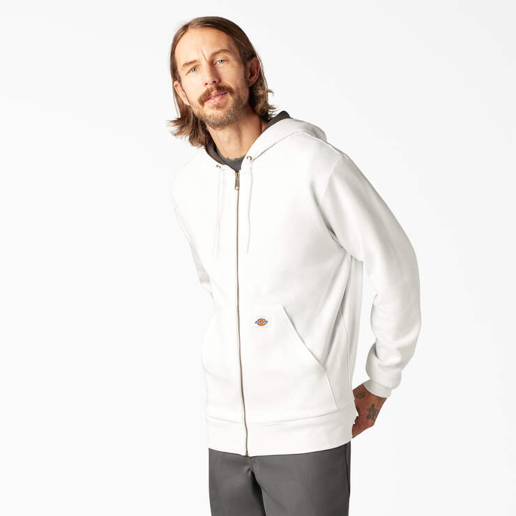 Thermal Lined Fleece Zip Hoodie - White (WH) image number 3